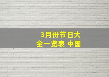 3月份节日大全一览表 中国